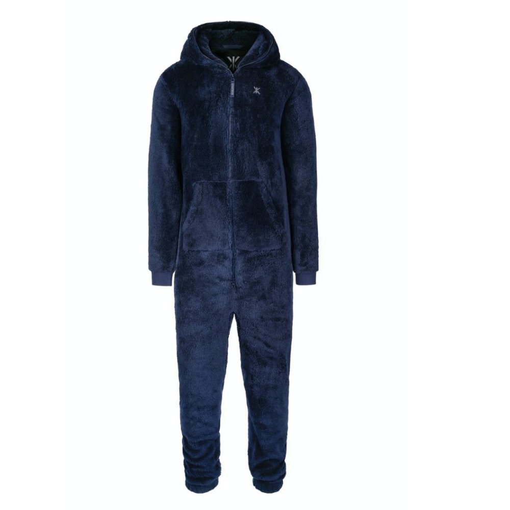 OncePiece Jumpsuit in Navy Flannel Fleece